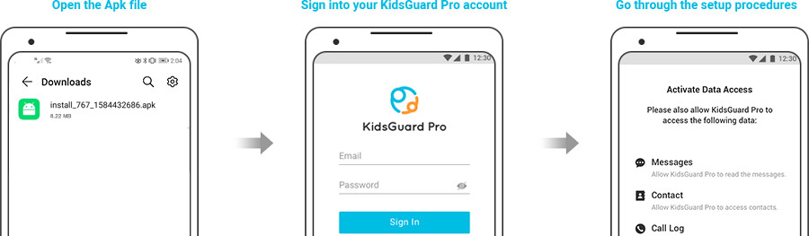 Steps to download KidsGuard 