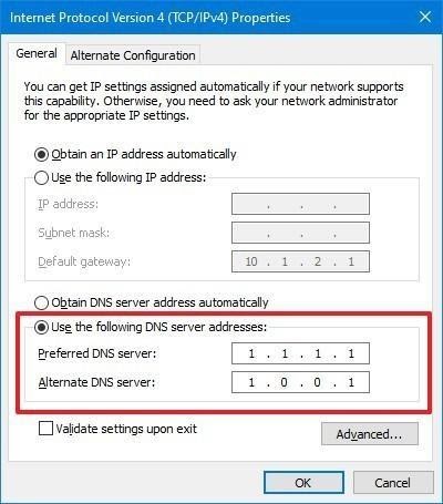 Windows'ta DNS yapılandırması